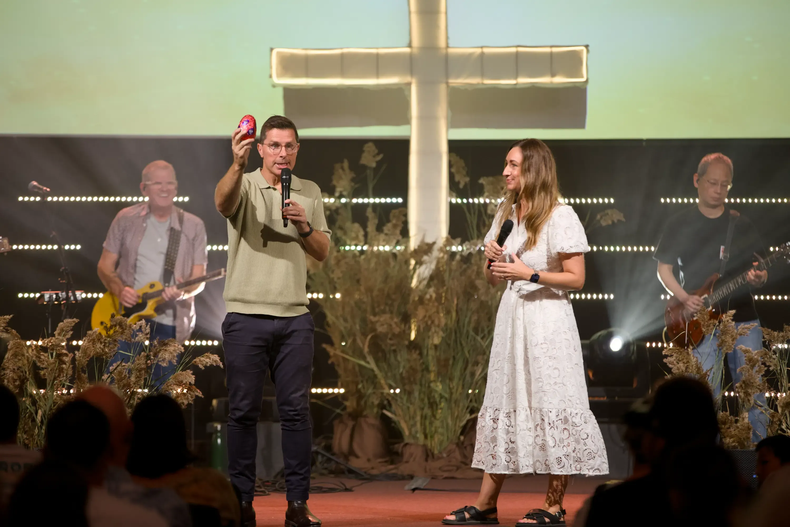 Easter service worship leaders on stage at OneHope Barrabool Hills