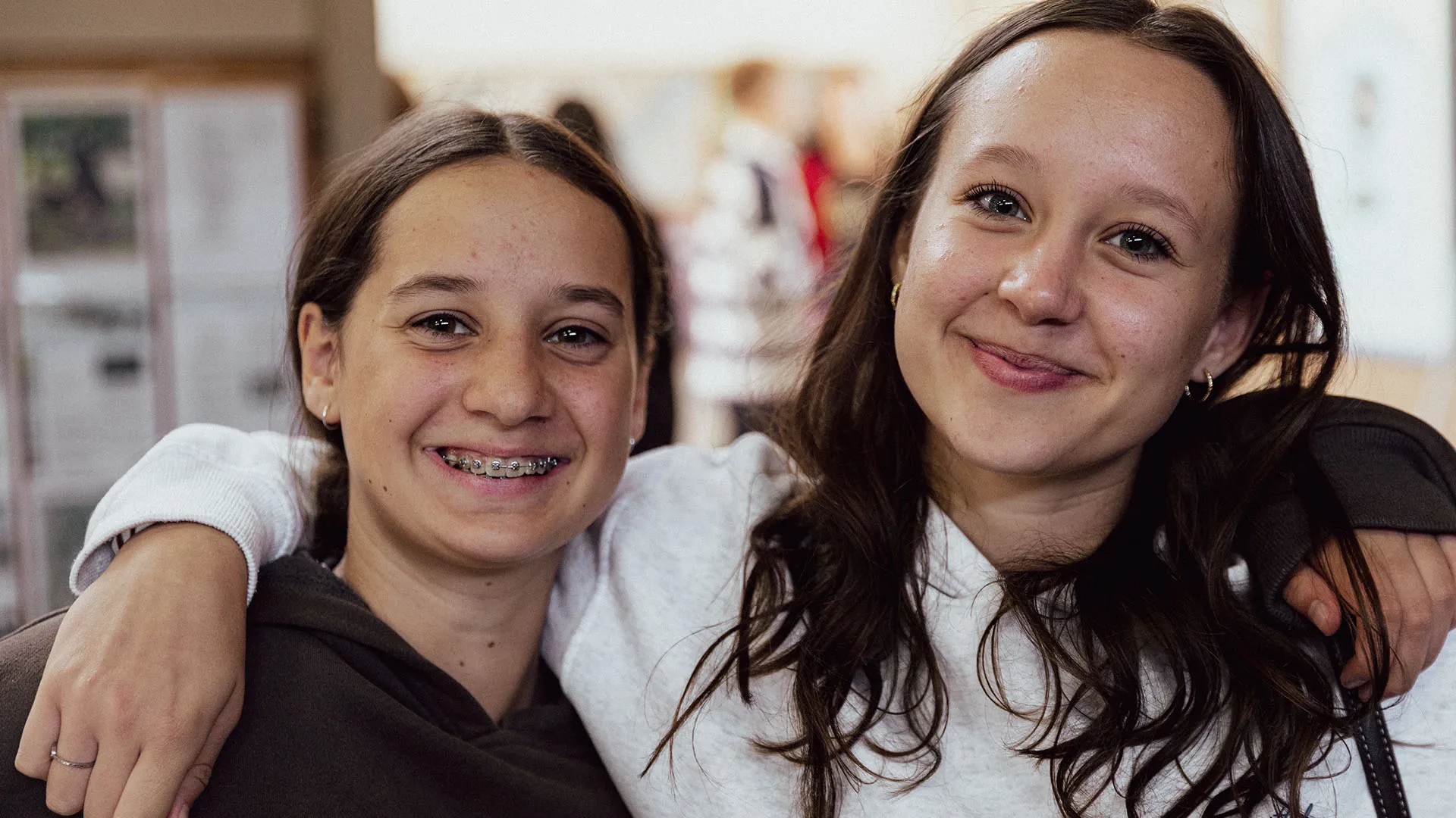 Two Youth Group students smiling together at OneHope