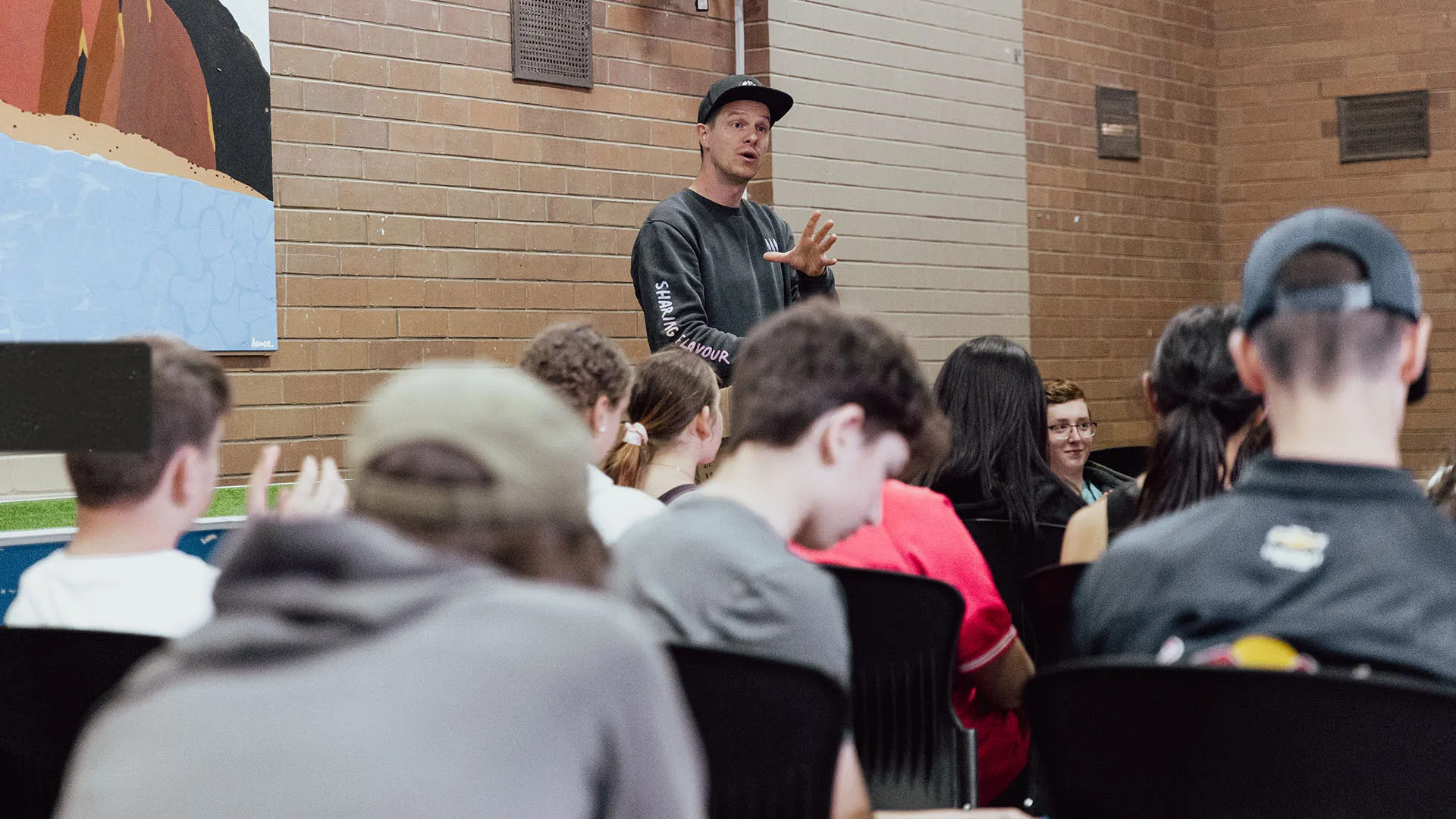 Michael teaching teenagers at Youth Group